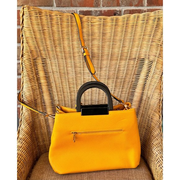 Uddini Faux Leather Purse Handbag with Lucite Handles & Crossbody Strap - Picture 5 of 9